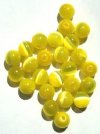 25 8mm Round Yellow Fiber Optic Cats Eye Beads